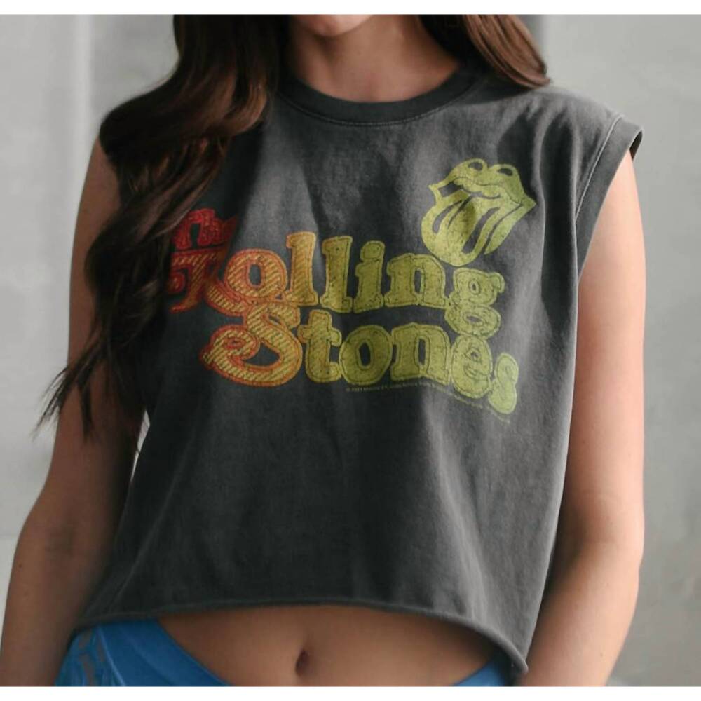 NEW PEOPLE OF LEISURE rolling stones hot stuff tank in vintage black